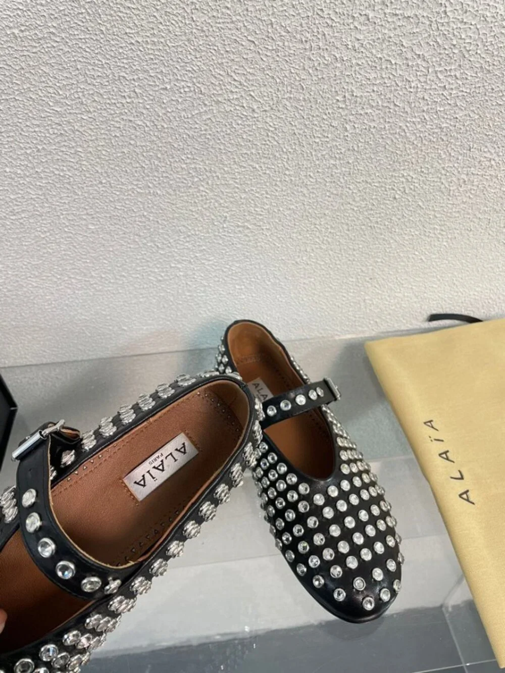 Alaia Black Flats